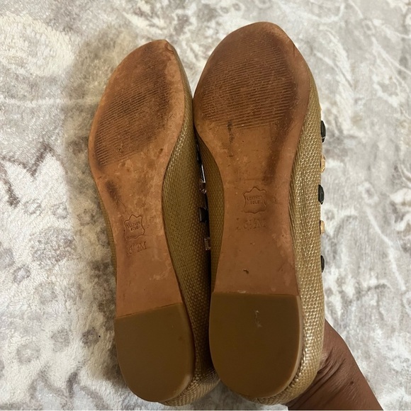 Talbots Couture Soft Gold Metallic Flats with Embellishments, Size 6.5 - Picture 4 of 7